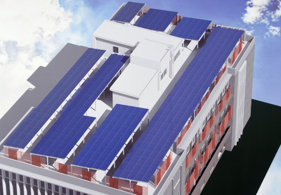 鎮江會館屋頂建置太陽光電系統模擬圖