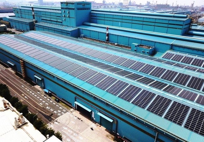 第三冷軋廠區太陽光電工程建置實績照片(圖/中鋼公司提供)