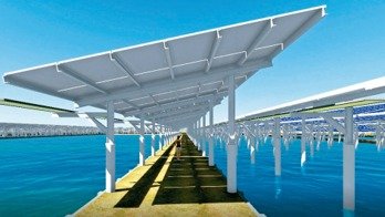 台鹽綠能發展漁電共生，要在台南700多公頃的漁塭上建太陽能板。 圖／台鹽綠能提供