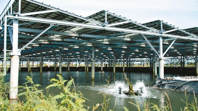 雲林農委會台西水產試驗所太陽光電系統有1.436MW。 工研院綠能所／提供