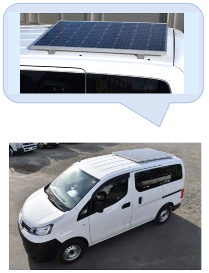 搭載太陽能板的「移動事務所車」。圖片來源：ORIX新聞稿