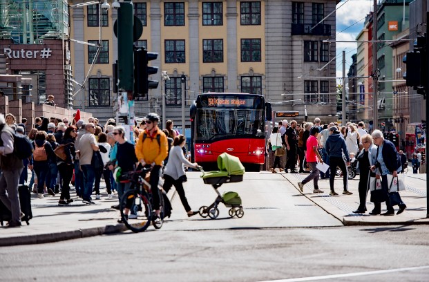 在奧斯陸，愈來愈多人運用公共運輸通勤。圖片來源：Ruter