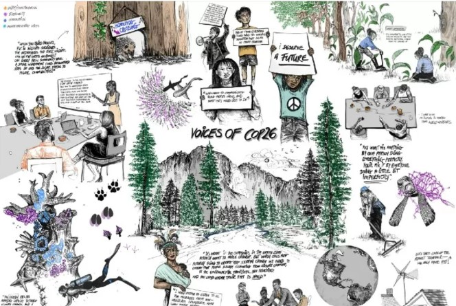 Jasmine Thompson created the artwork ahead of COP27。 圖片來源：BBC