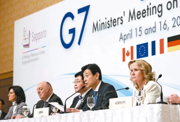 七大工業國集團（G7）的環境部長在16日發布的公報中表示，同意加快再生能源的發展。（路透）